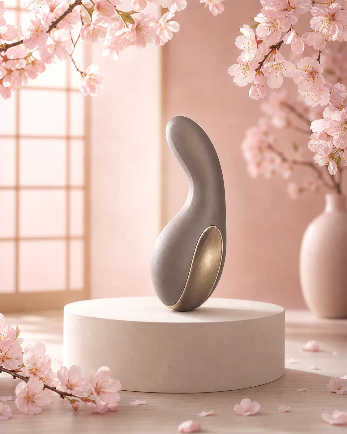 Accessoire de plaisir Aura dans un décor clair et fleuri